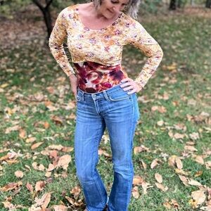 Retro Bodysuit in Vintage Fabric - Sz Small